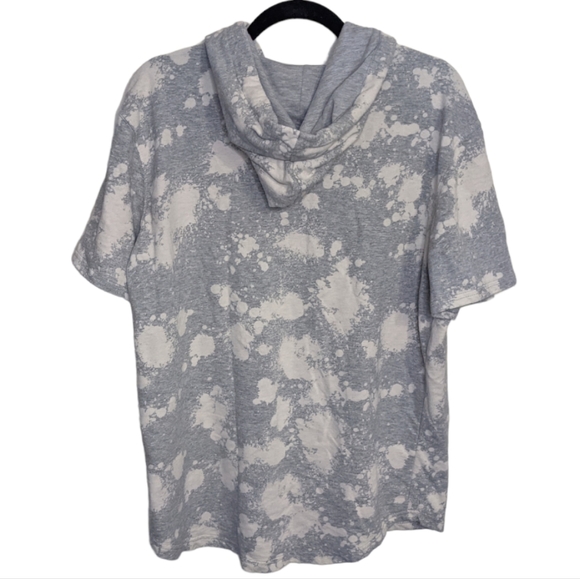 Five By Five by Master Piece Gray Splatter Print Short Sleeve Hoodie 🩶🎨 - Picture 2 of 10